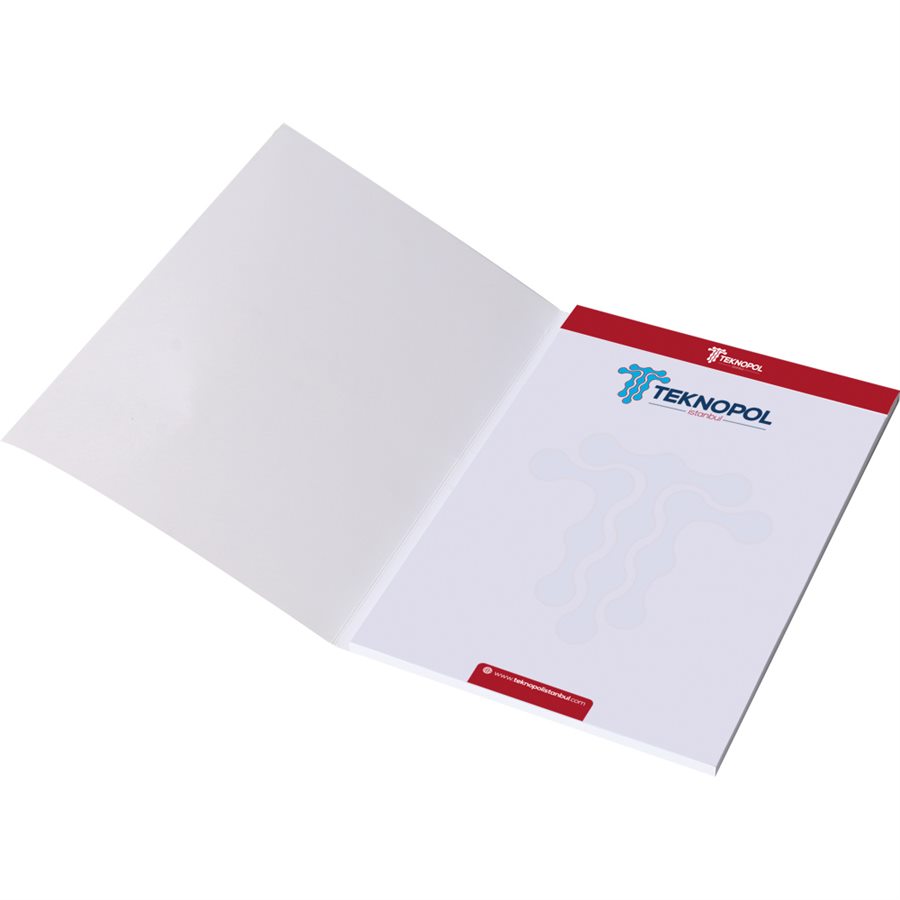 Yan Taç Kapaklı Bloknot Ebat: A4 - A5 - A6 Kapak: 350 gr. Mat Kuşe, Mat veya Parlak Selefon İç: 80gr. 1. Hamur, 50 Yaprak, Tek Yön Baskılı Üstten Perforaj Taç Kapak Yandak Kapak Fiyat Teklifi Alınız..