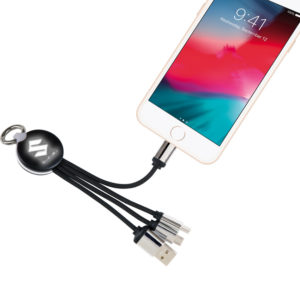 Şarj Kablosu IOS, Micro USB, Type-C Beyaz LED Işık Baskılı