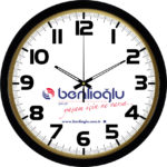 Plastik Duvar Saati Ø 35 cm Plastik Kasa Mineral Cam Akar Saniye Bristol Kadran