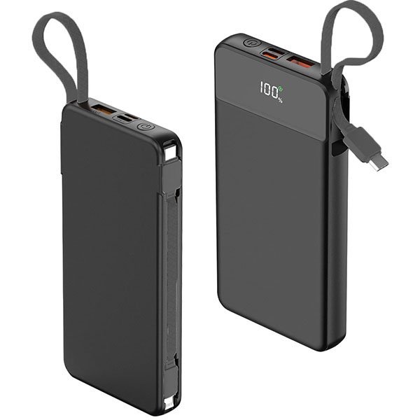 PT-214 Powerbank 10000 mAh 22.5W Hızlı Şarjlı (Dahili Kablolu)