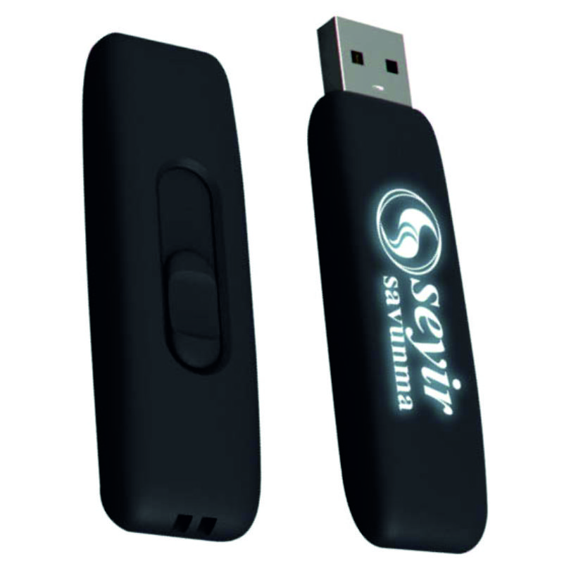 PT-3352-1.jpg PT-3352 Rubber Işıklı Kazımalı Usb Bellek - Görsel 1