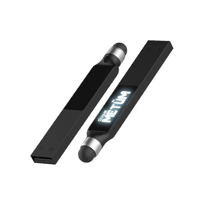 PT-3355-3.jpg PT-3355 Rubber Işıklı Kazımalı Usb Bellek - Görsel 1