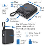PT-2280 Işıklı Logo MagSafe Powerbank 10000 mAh 15W - Görsel 7